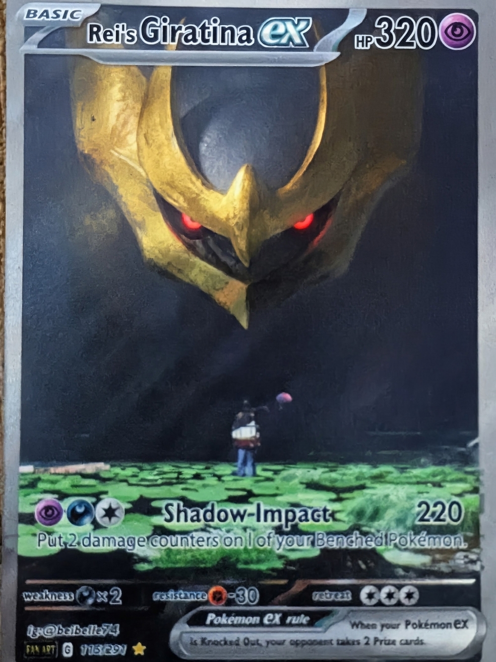 Giratina EX Collectible Game Card - Gold and Black